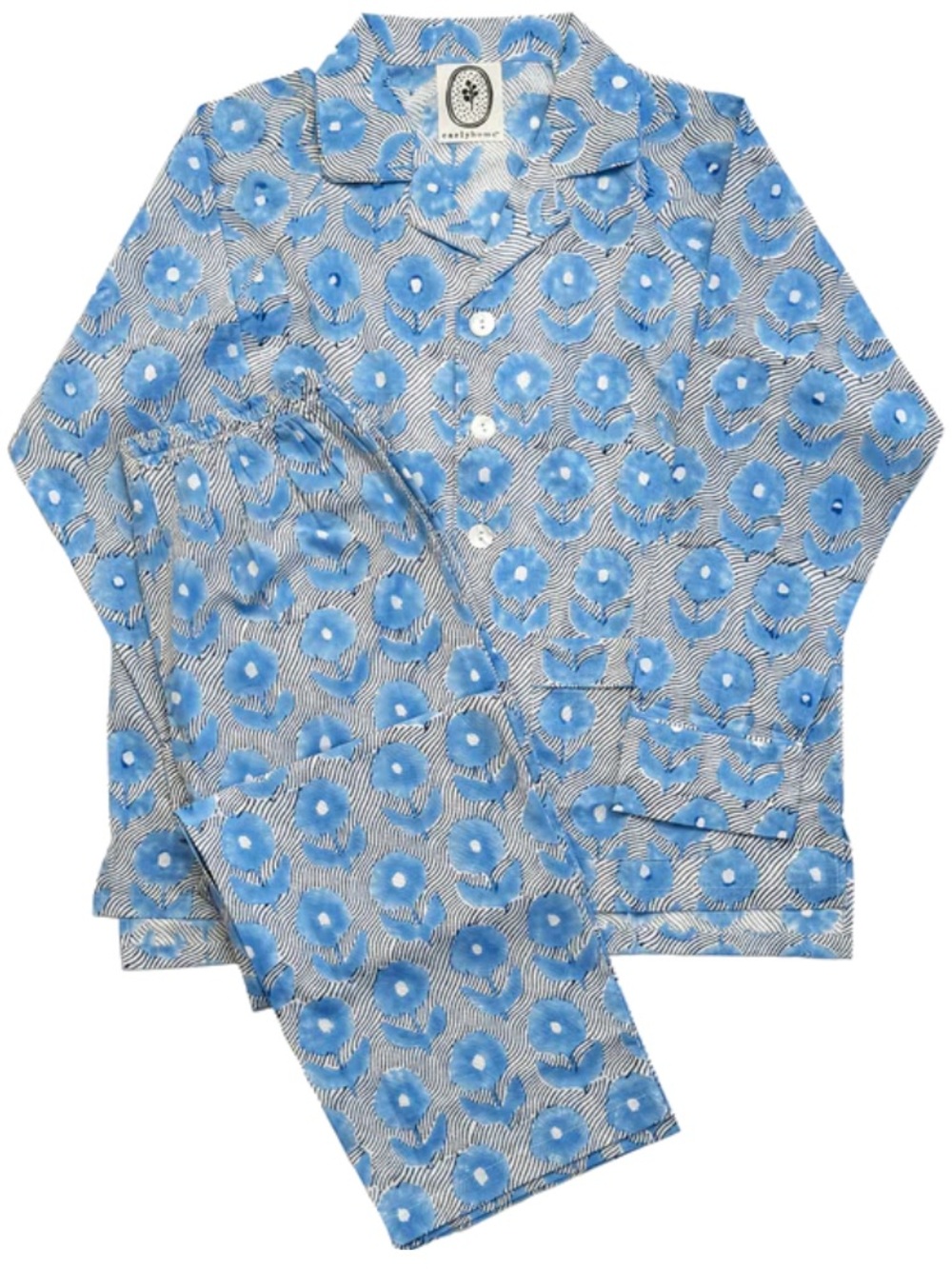Carly Home Women’s Tilly Bloom Block Print Pajamas  Sz S/M